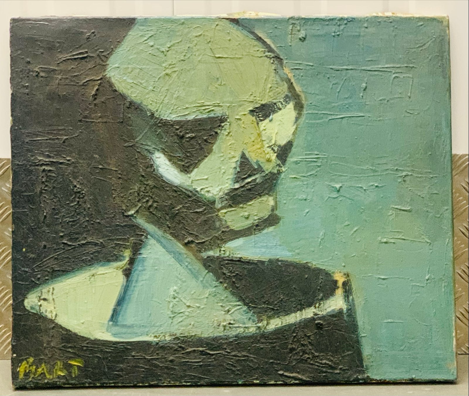 Abstract schilderij gesigneerd Bart de Graaf., Ophalen