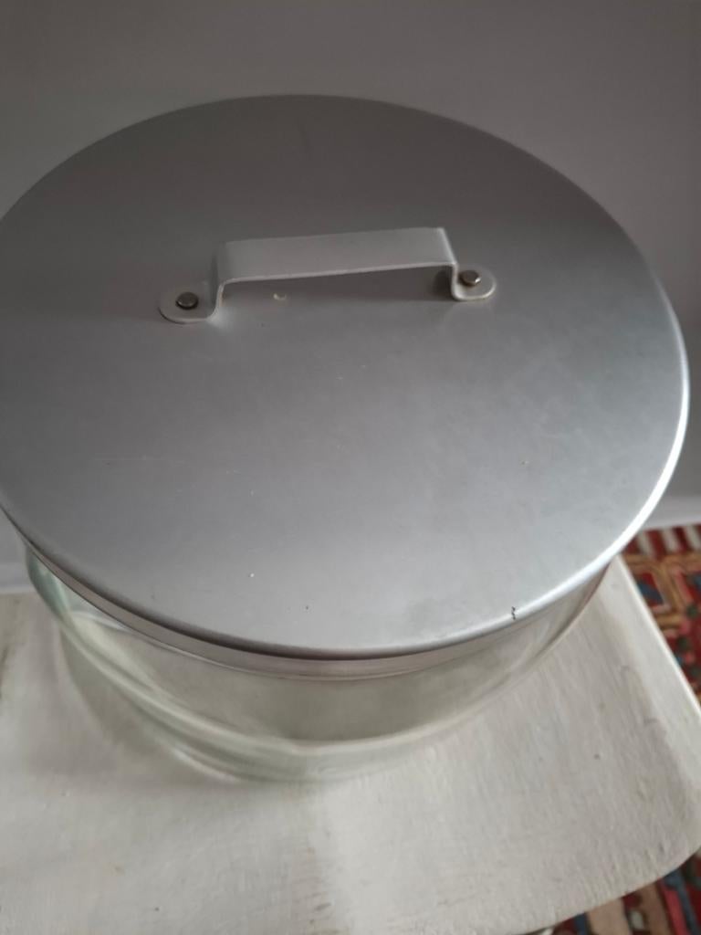 Grote IKEA Voorraadpot met metalen deksel, IKEA, Zilver, Ophalen of Verzenden, Voorraadpot