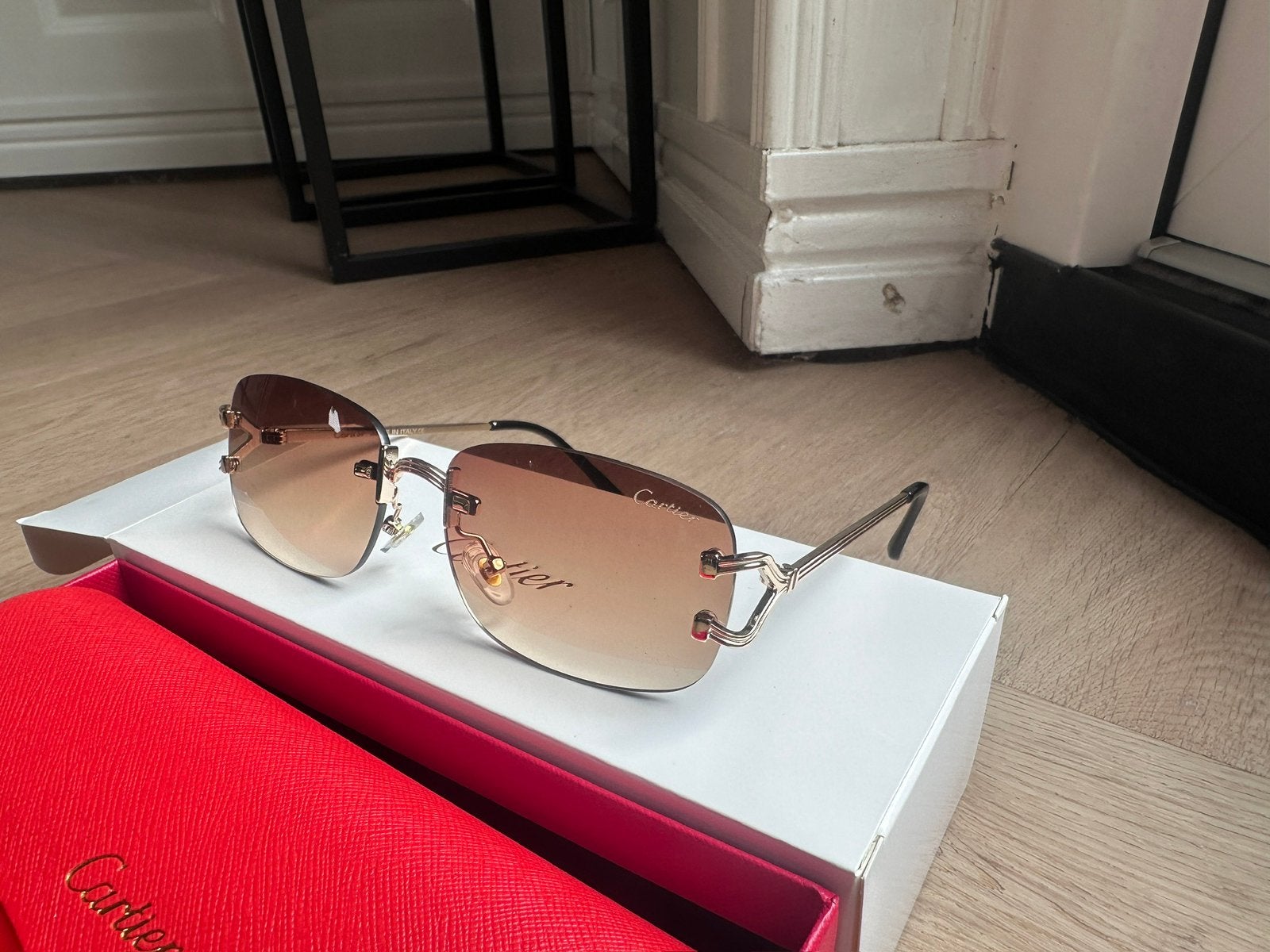 Nieuwe bruine cartier zonnebril unisex dames en heren!, Overige merken, Zonnebril, Bruin, Nieuw