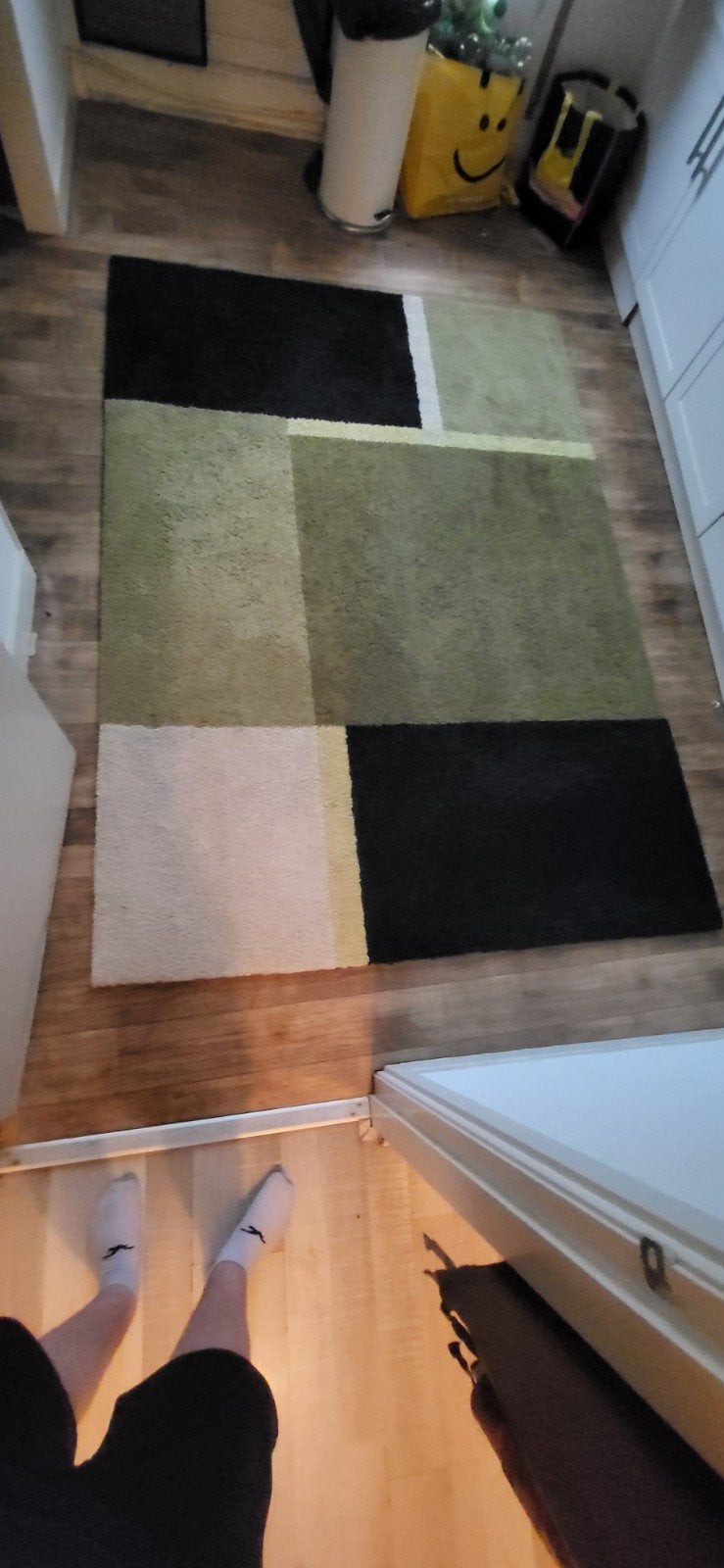 IKEA Vloerkleed 170x240 - Groen/Zwart/Beige, Ophalen, Gebruikt, 150 tot 200 cm, 200 cm of meer
