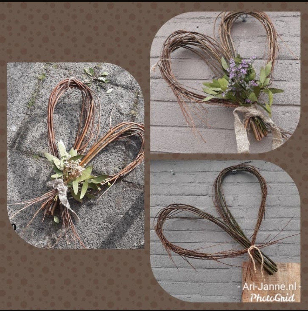 Stoere, landelijke harten, groendecoratie, droogbloemen, Nieuw, Ophalen of Verzenden, Gemaalweg 12b Rutten, Ari-Janne.nl