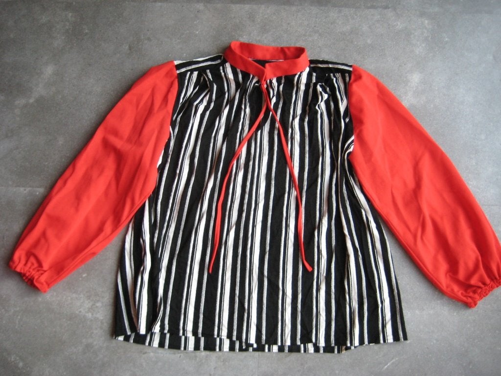Gestreepte kiel zwart wit rood , maat l, Kleding | Dames, Carnaval, Maat 42/44 (L), Ophalen of Verzenden, Zo goed als nieuw
