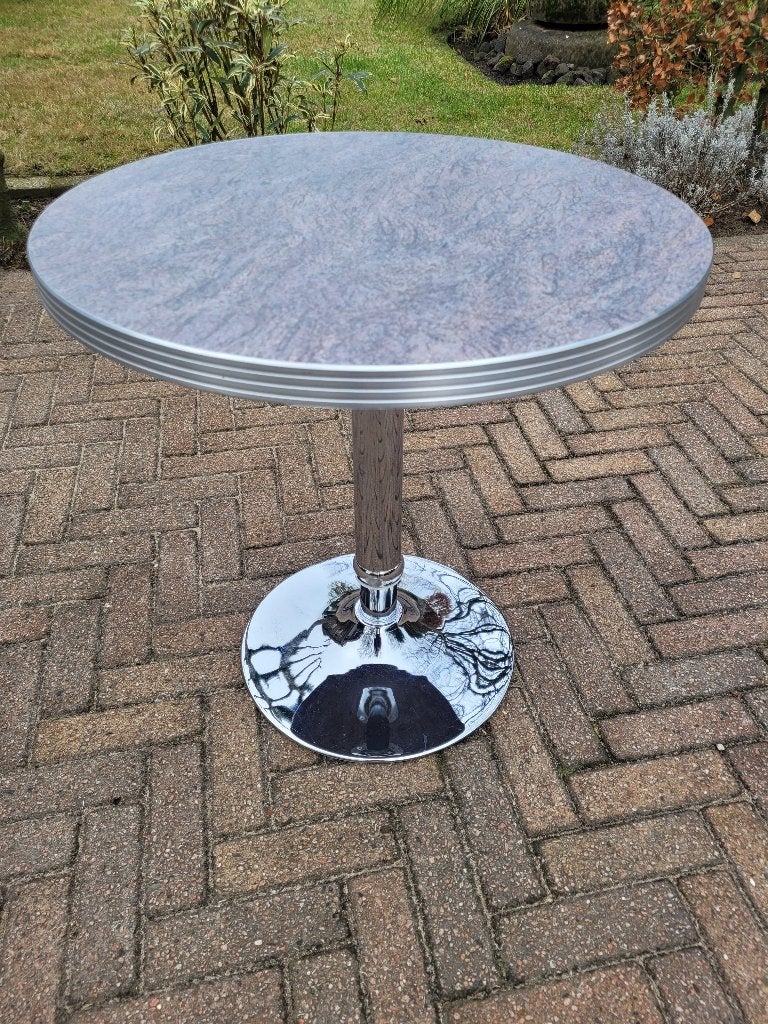 Amerikaanse bijzettafel retro fifties sixties tafel Bel Air, Ophalen, Rond, 55 tot 75 cm, Zo goed als nieuw