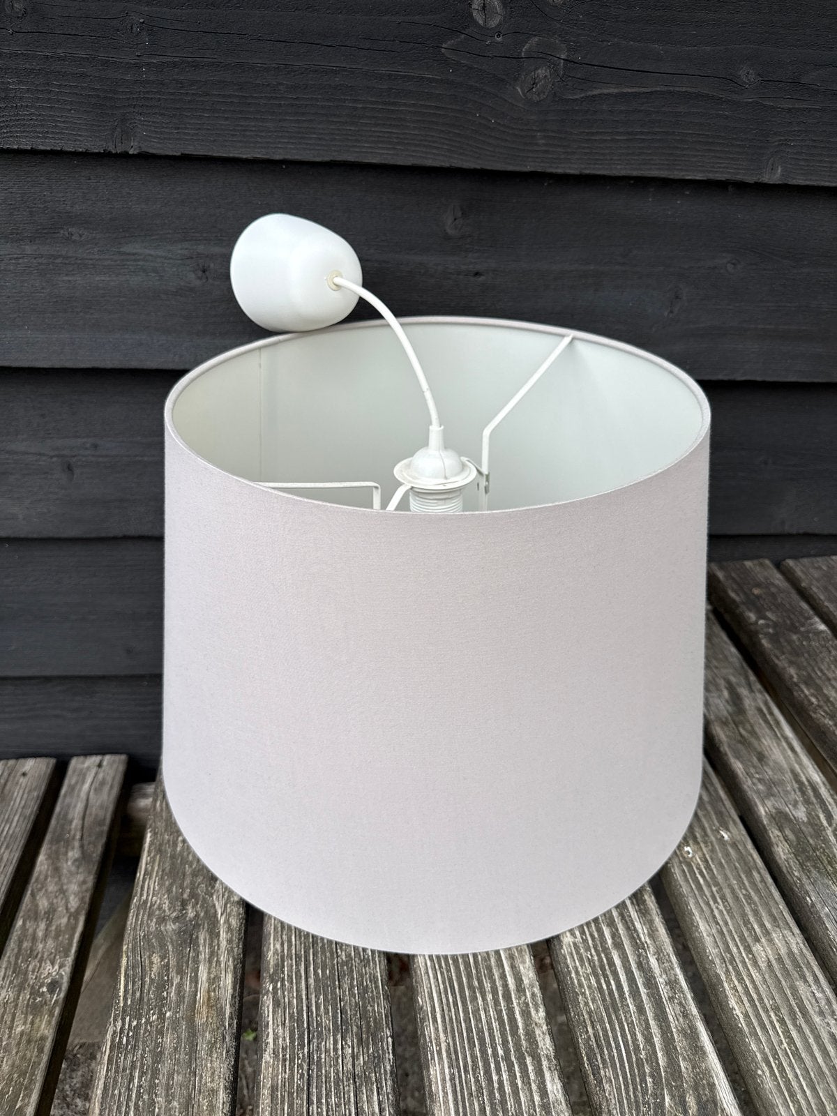 Ikea lichtgrijze lampenkap, rond model, Huis en Inrichting, Ophalen, Overige typen, Rond, 30 cm