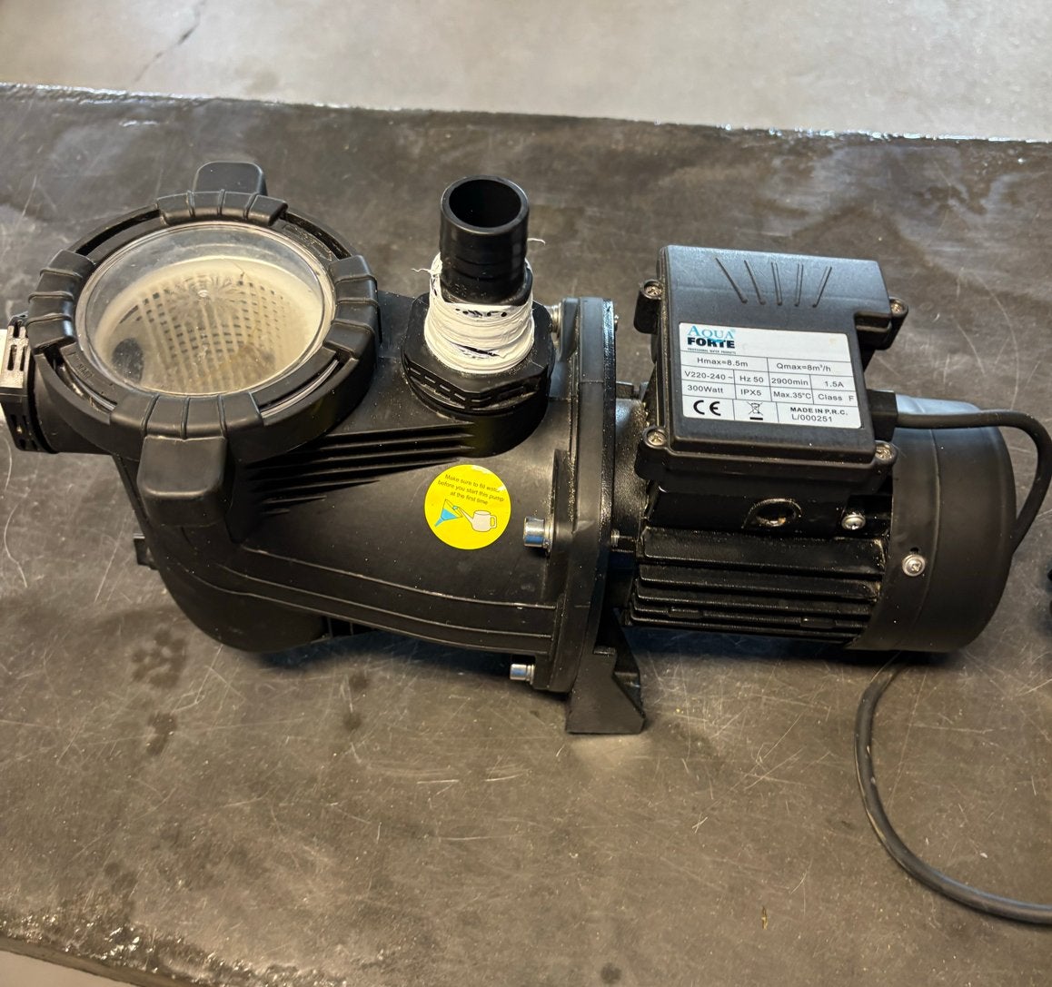 Aqua Forte Zwembadpomp - 300W, 8m³/h, Ophalen of Verzenden, Gebruikt, Zwembadpomp