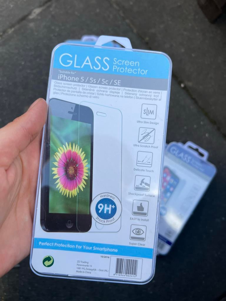 Screenprotector voor iPhone 5/5s/5c/SE - 9H+ Hardheid, IPhone 5, Krasbestendig, Nieuw, Ophalen of Verzenden