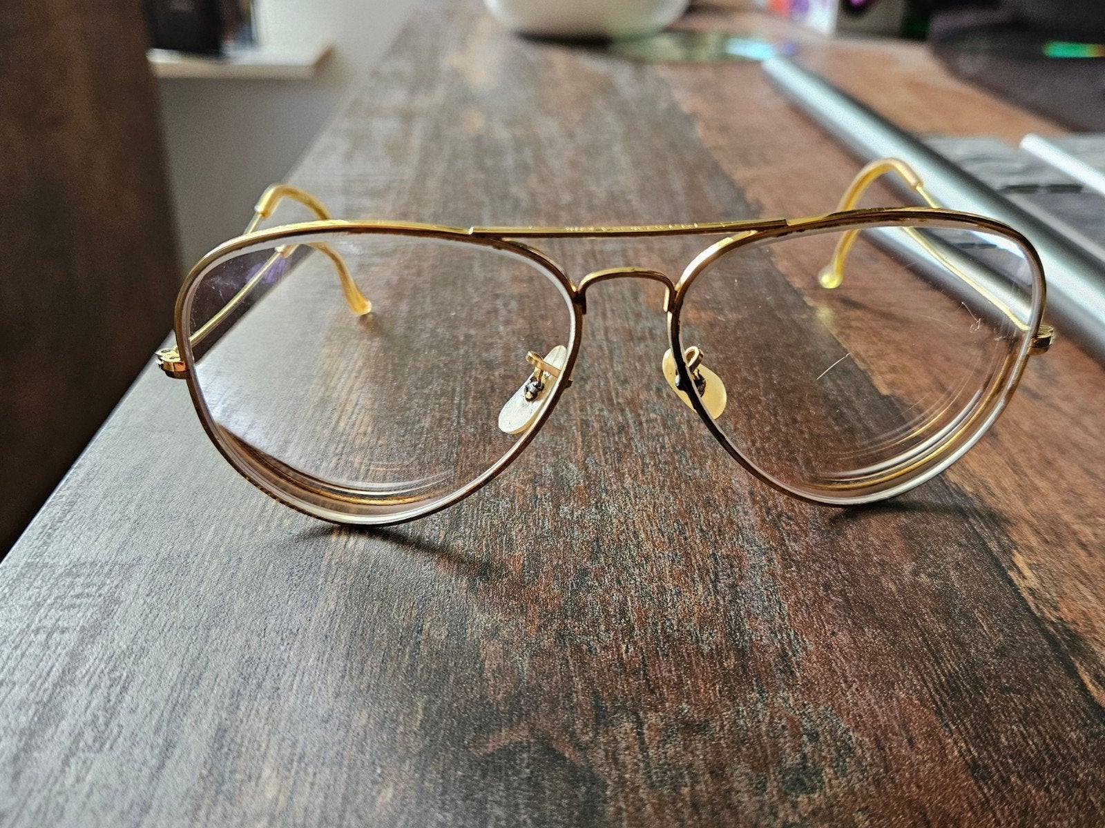 Vintage Ray-Ban Aviator Bril – 1/20 10K Gold Filled (USA), Ophalen of Verzenden, Zo goed als nieuw, Zonnebril op sterkte, Ray-Ban