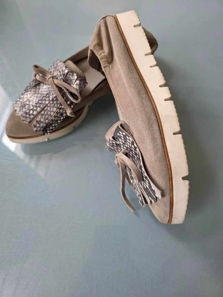 Kennel & Schmenger loafers instappers suede & slangenprint, Kleding | Dames, Schoenen, Ophalen of Verzenden