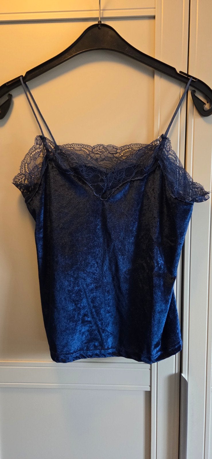Velvet velours blauw kort topje maat L, Kleding | Dames, Maat 38/40 (M), Blauw, Ophalen of Verzenden, Zo goed als nieuw