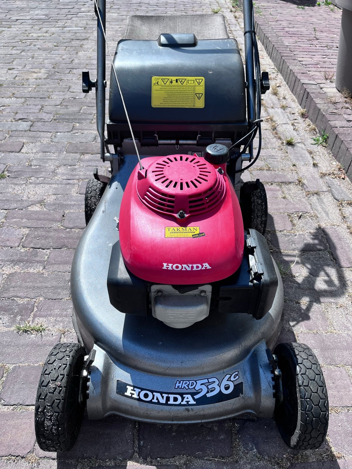Honda HRD 536C Benzine Grasmaaier met zelf-rij-ondersteuning, Ophalen, Cirkelmaaier, Gebruikt, 50 cm of meer