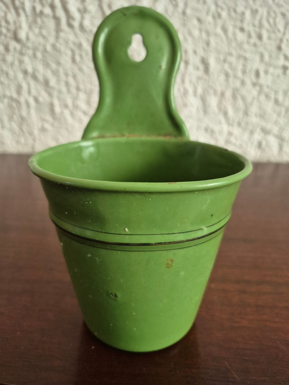 Oud groen emaille wandbakje in mooie staat, Antiek en Kunst, Antiek | Emaille, Ophalen of Verzenden