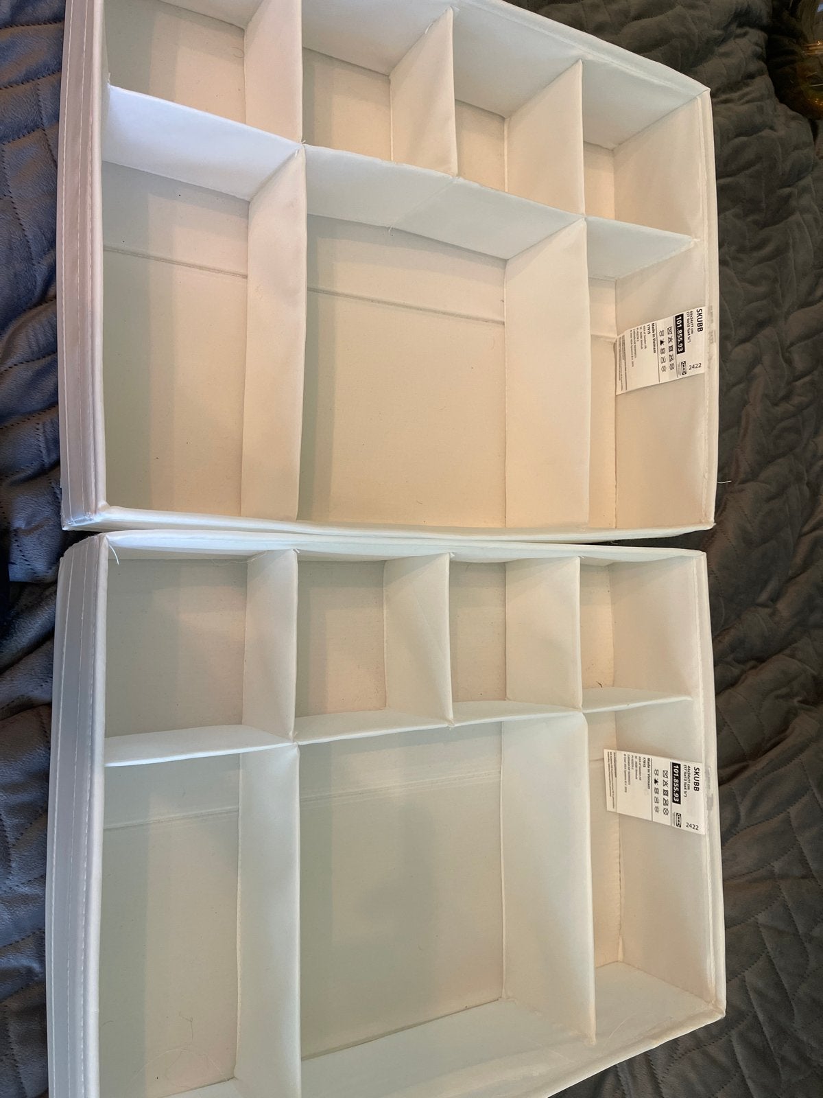 Ikea Skubb Opbergers - 2 stuks zo goed als nieuw, Ophalen of Verzenden, Zo goed als nieuw, Wit, Textiel