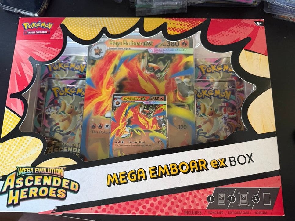 Sealed Ascended Heroes Mega Emboar ex Box Pokemon, Ophalen of Verzenden, Nieuw, Overige typen, Foil