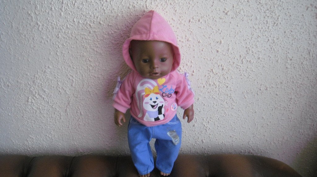 BABY BORN POP DONKER 43 CM, Kinderen en Baby's, Speelgoed | Poppen, Ophalen of Verzenden, Gebruikt, Babypop