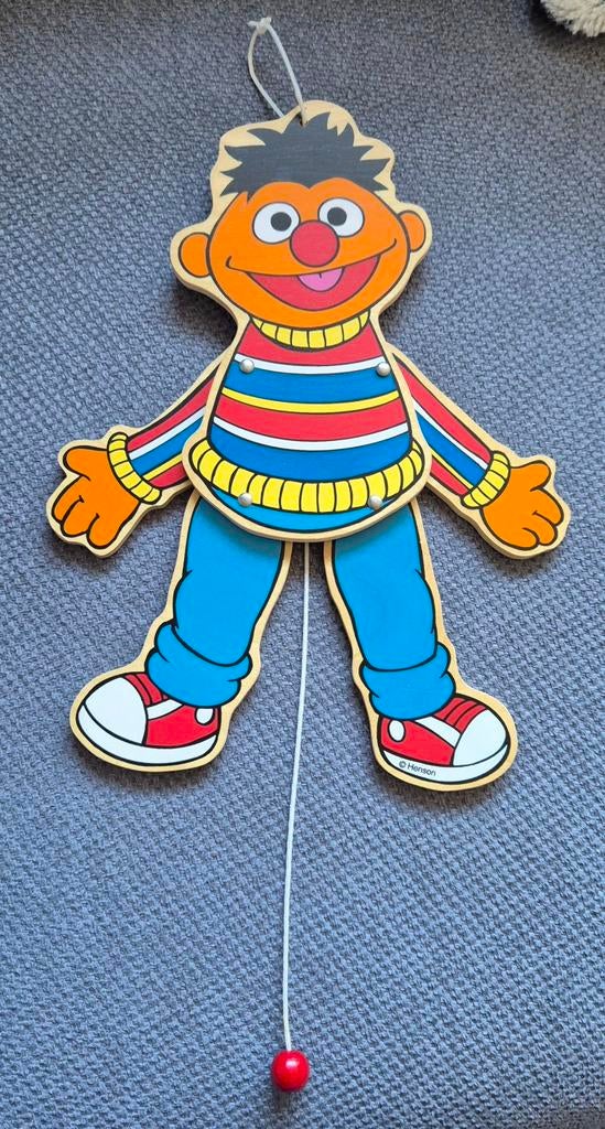 Ernie houten trekpop, Ophalen of Verzenden, Zo goed als nieuw, Wanddecoratie