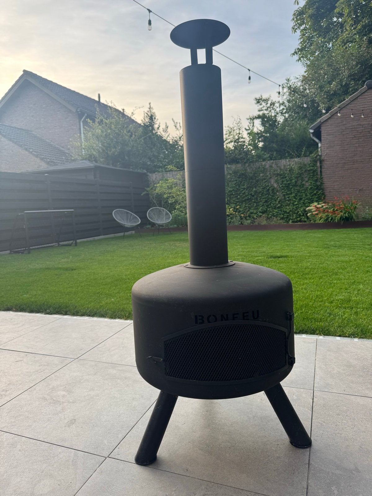 NIEUW Bonfeu BonGiro tuinhaard  1x gebruikt + extra regenkap, Tuin en Terras, Ophalen, Zo goed als nieuw