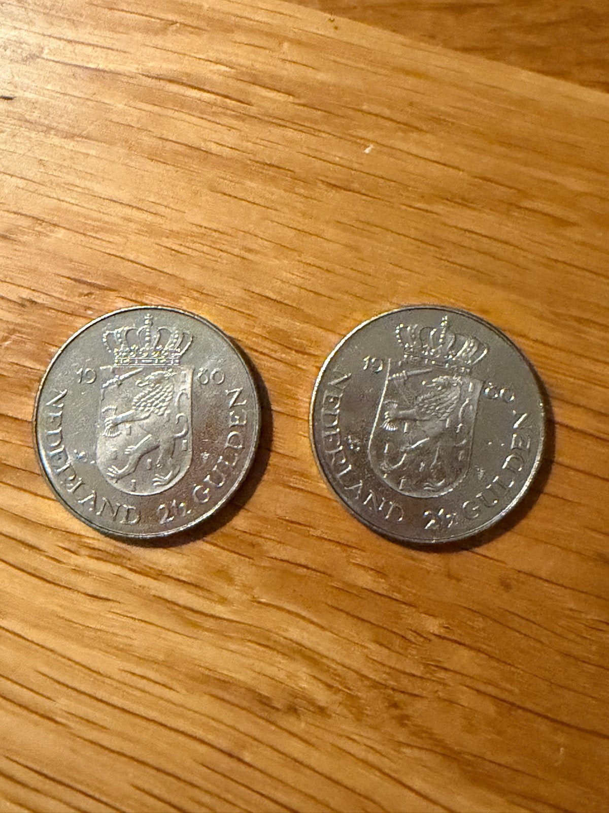 2x 2,5 Gulden 1980 - Juliana's laatste munten, Ophalen, Koningin Juliana, Zilver, Losse munt