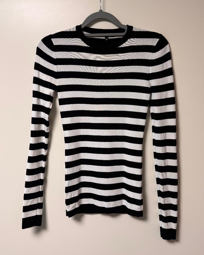Nikkie Jolie getreept trui/top wit/zwart, Wit, Ophalen of Verzenden, Nikkie, Maat 34 (XS) of kleiner