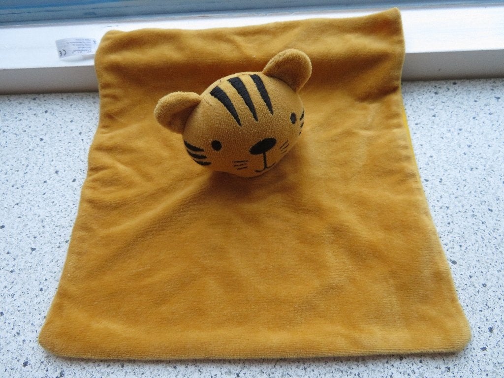 Knuffeldoek tijger van Kruidvat merk Bambino dunne gele, Ophalen of Verzenden, Zo goed als nieuw, Met label, Bruin