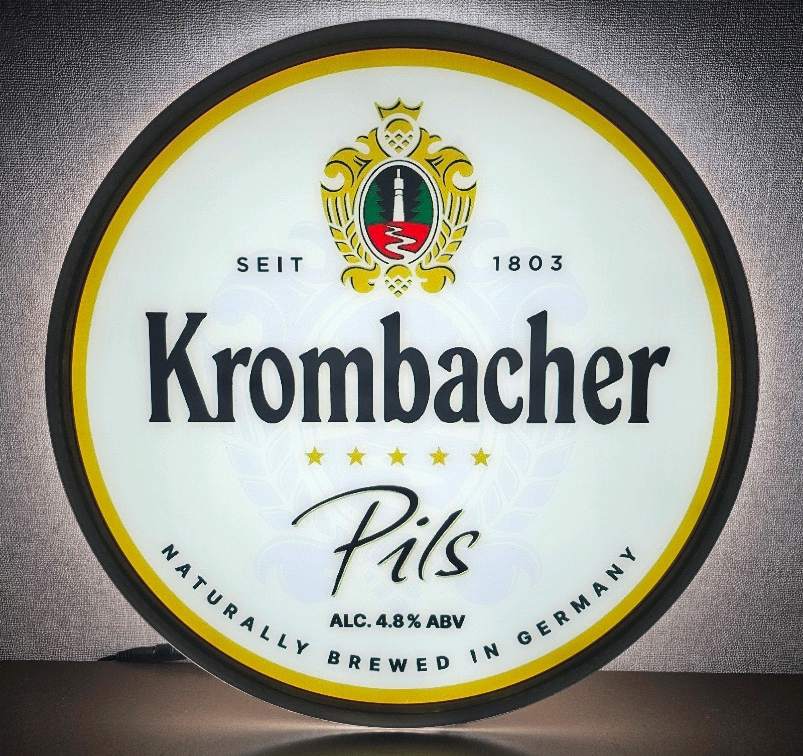 Mooie KROMBACHER reclame verlichting lamp lichtbak, Ophalen of Verzenden, Nieuw, Reclamebord, Plaat of Schild, Overige merken