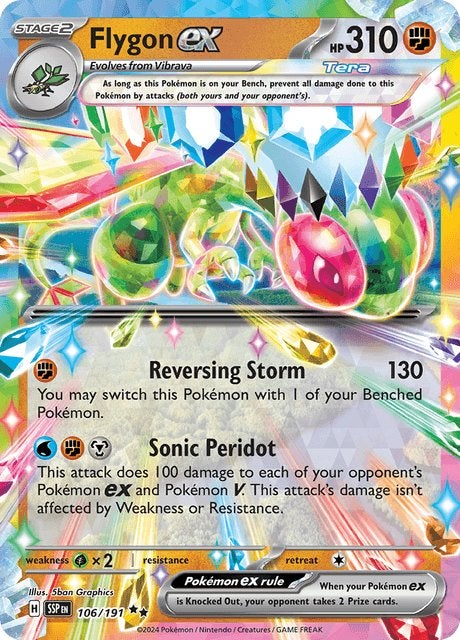 Flygon EX 106 - Surging Sparks, Ophalen of Verzenden, Nieuw, Losse kaart, Foil