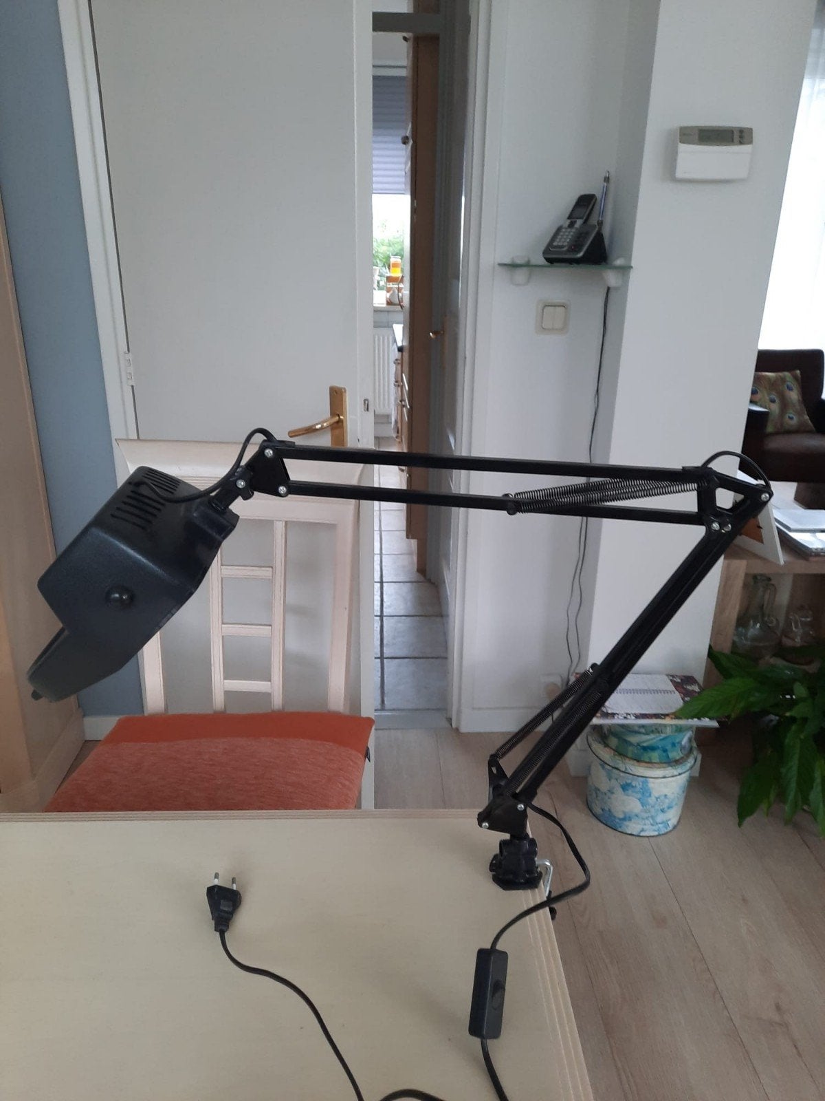Bureaulamp met vergrootglas, Overige merken, Gebruikt, Zwart, Modern