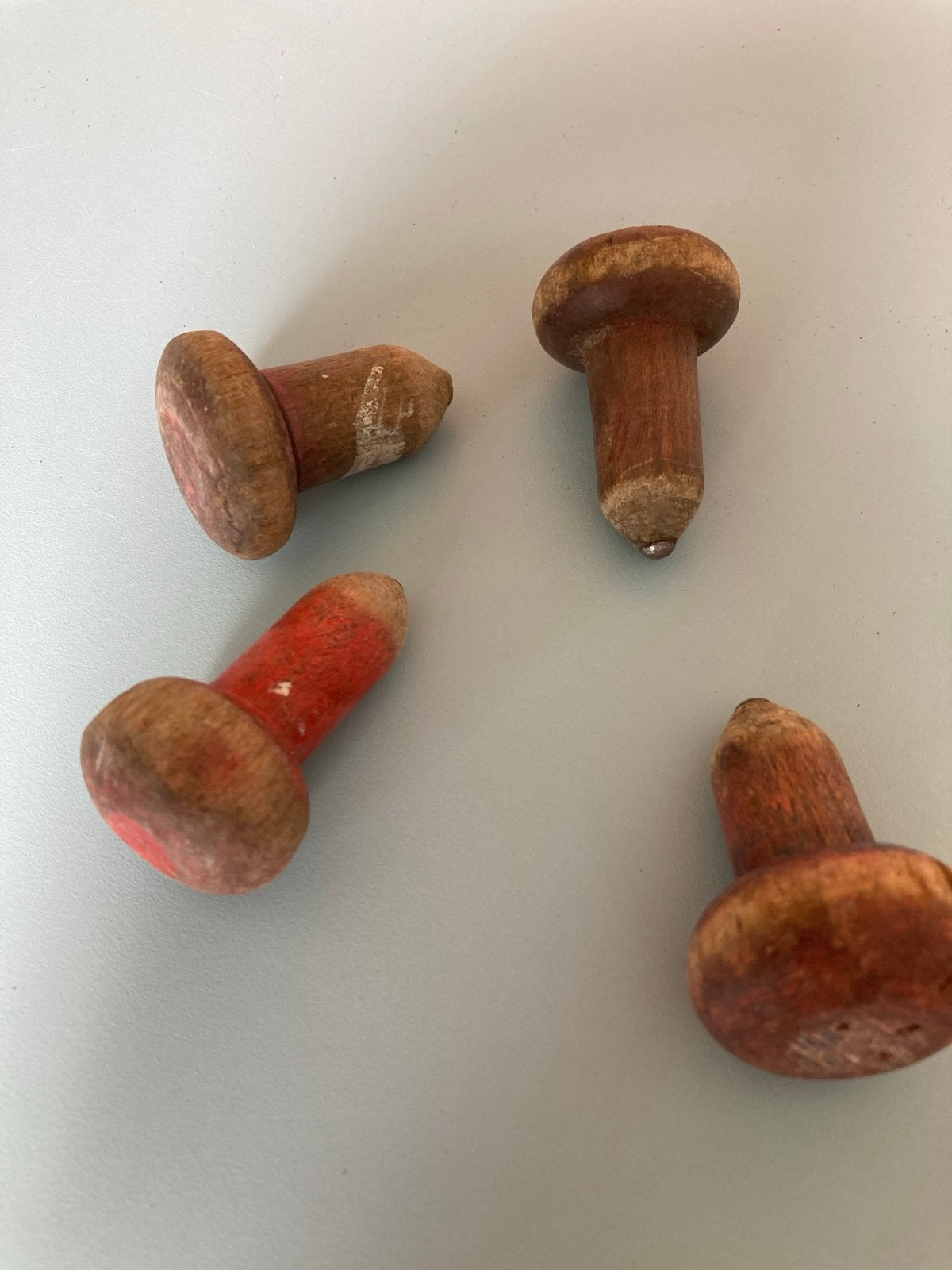 Vintage houten tollen, set van 4, Ophalen of Verzenden