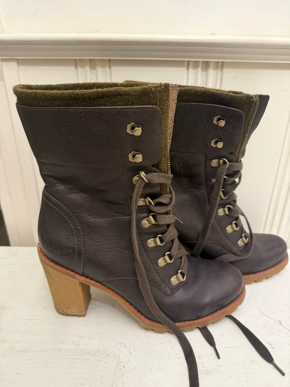 UGG Laarzen met Hak - Maat 40,5, Kleding | Dames, Bruin, Lage of Enkellaarzen, Ophalen of Verzenden, Zo goed als nieuw