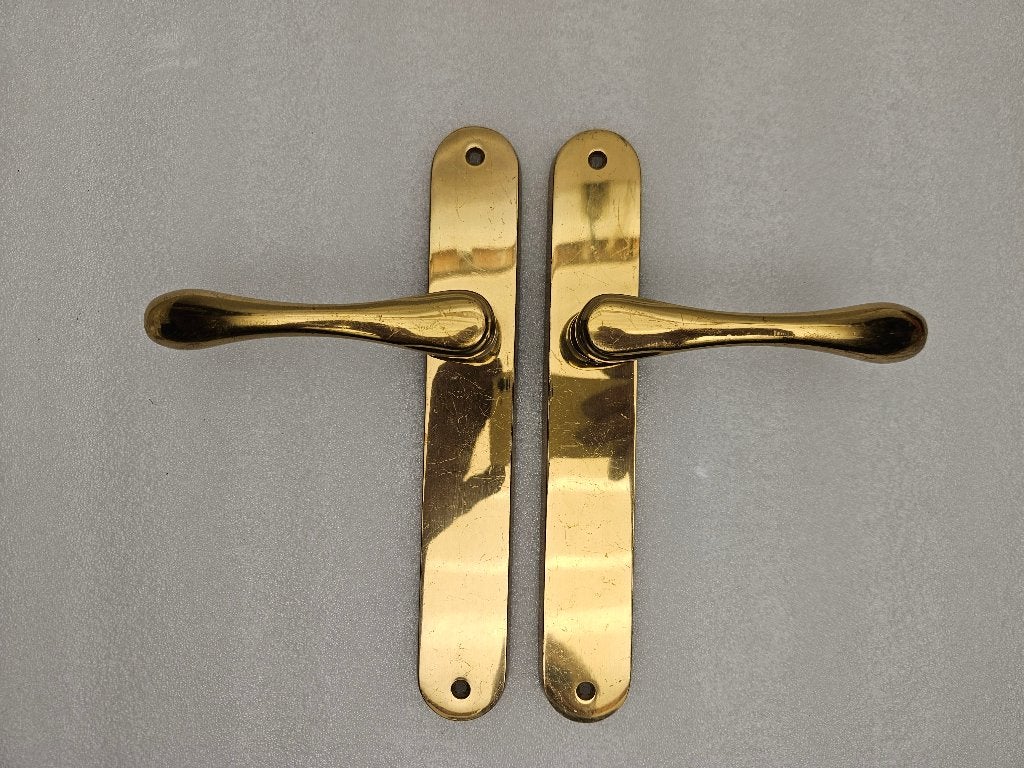 Setje vintage Geelkoperen Deurbeslag set nr.18, Antiek en Kunst, Ophalen of Verzenden