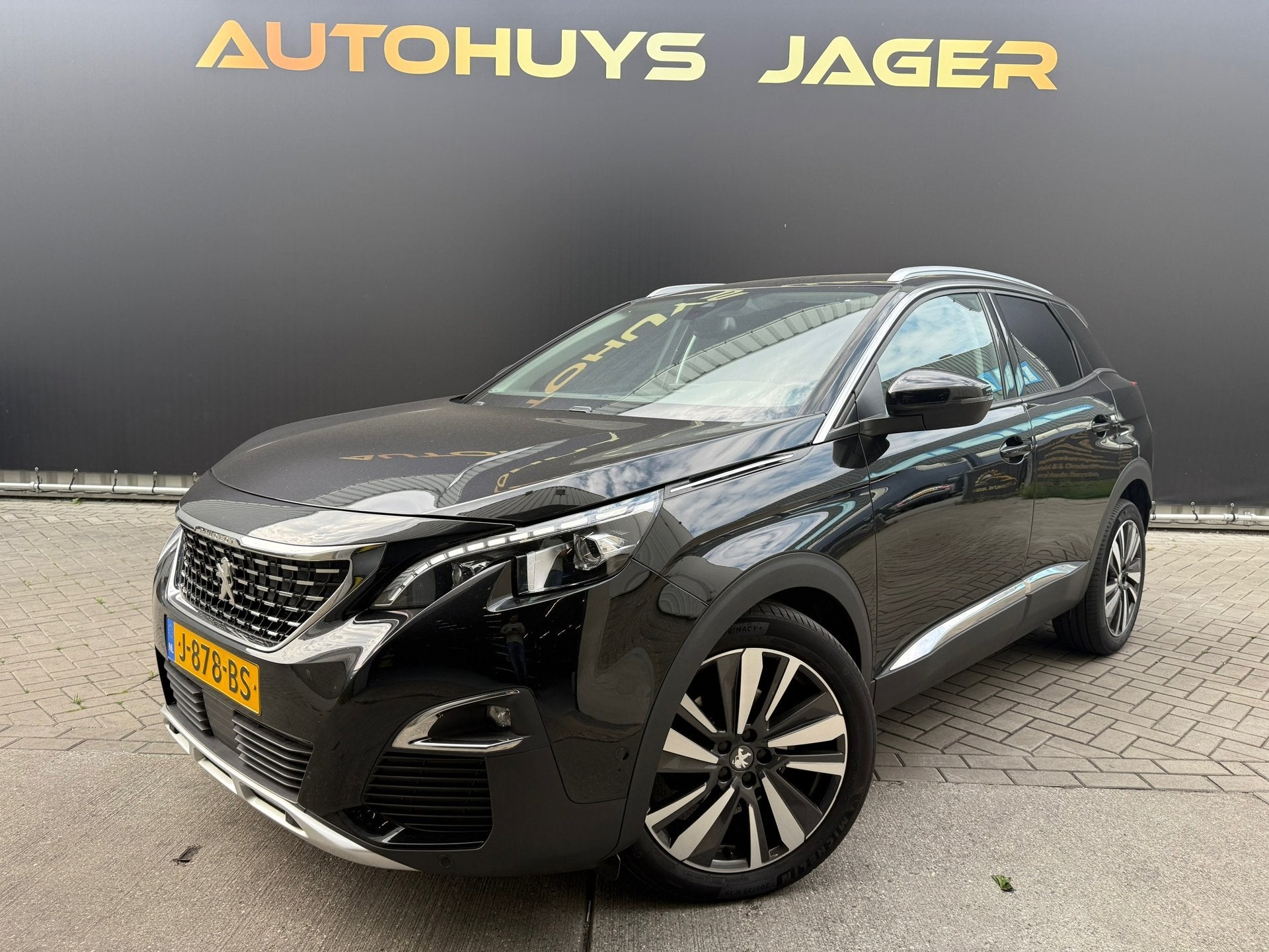 Peugeot 3008 1.2 PureTech Blue Lease Premium Avantage, Auto's, Gebruikt, 1199 cc, Leder en Stof, Zwart