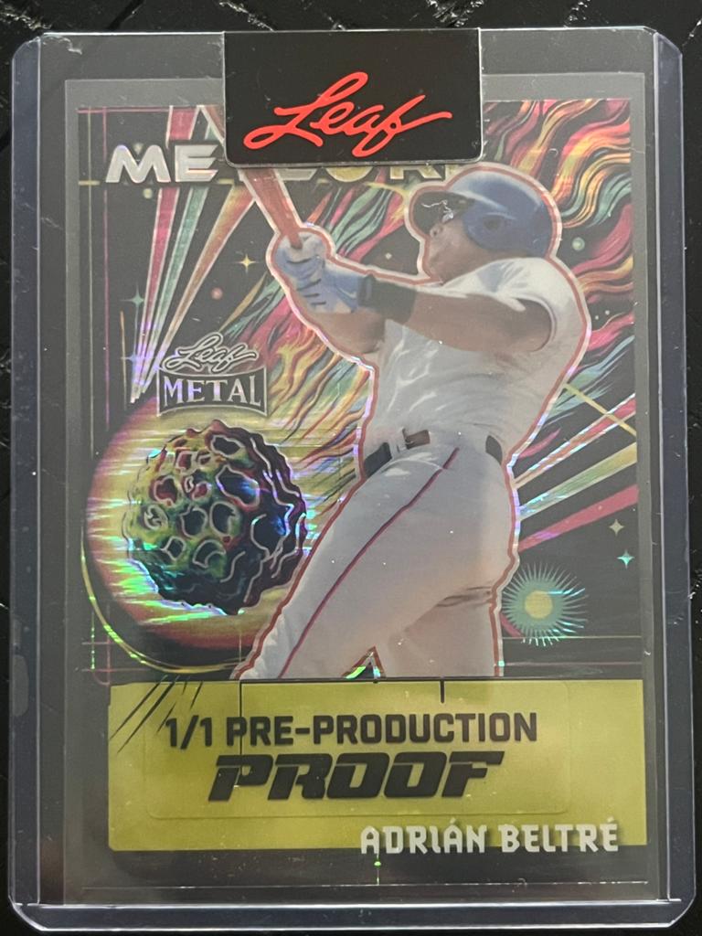 Adrian Beltre Leaf Metal 1/1 Pre-Production Proof Kaart, Ophalen of Verzenden, Zo goed als nieuw, Overige sporten, Spelerskaart