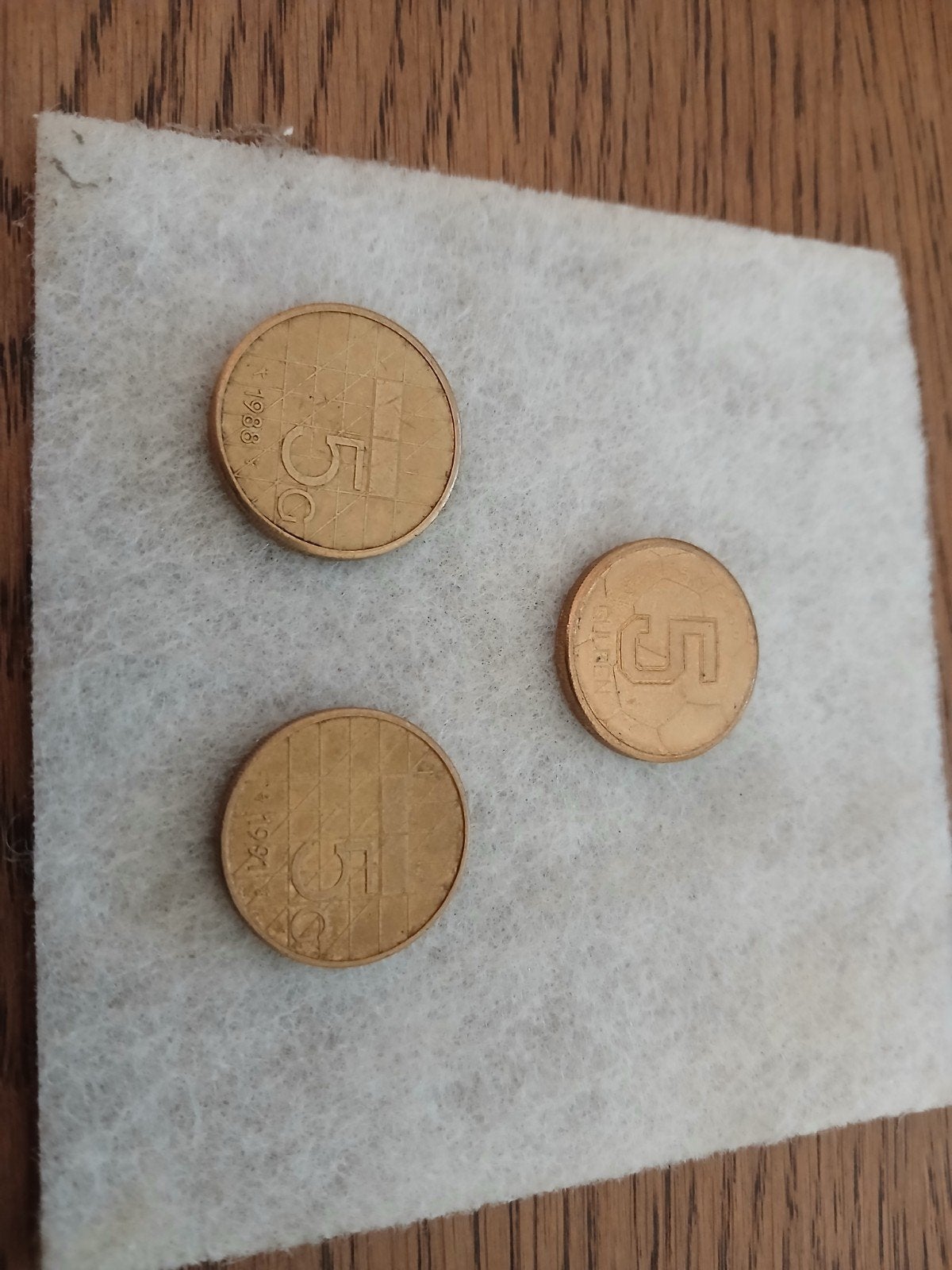 3 0ude 5 gulden munten, Postzegels en Munten, Munten | Nederland, Ophalen, Koningin Beatrix, 5 gulden