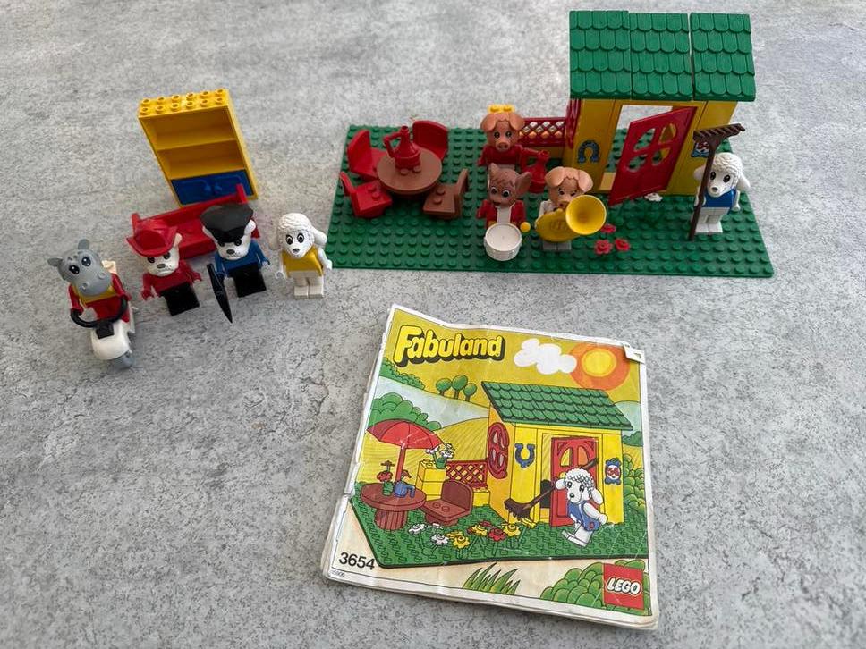 Vintage LEGO Fabuland set 3654 met figuren en instructie, Gebruikt, Overige thema's, Lego, Ophalen of Verzenden
