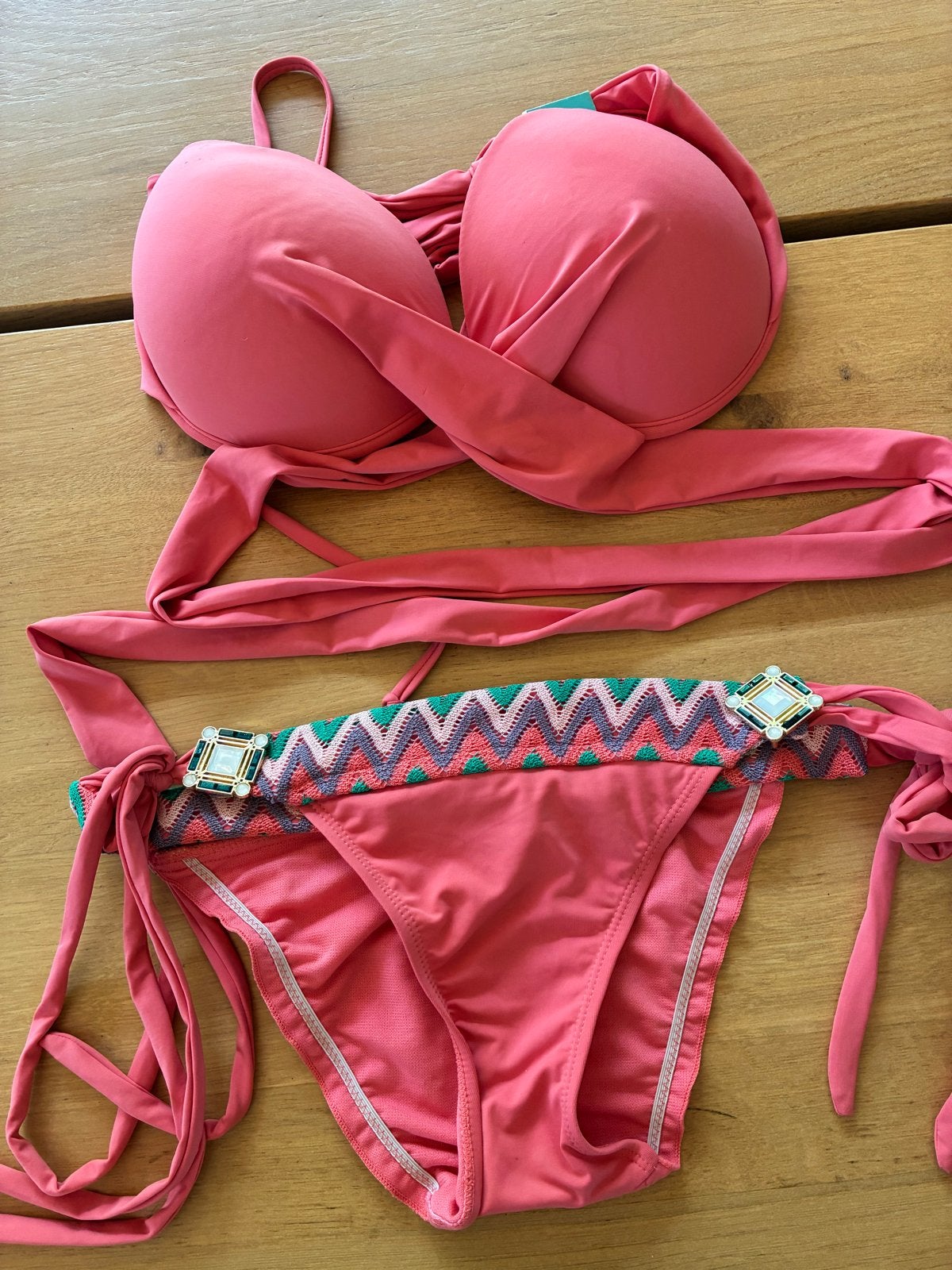 Boho bikini nieuw met kaartjes, top 85-95 CD, broekje M, Ophalen of Verzenden, Nieuw, Roze, Bikini