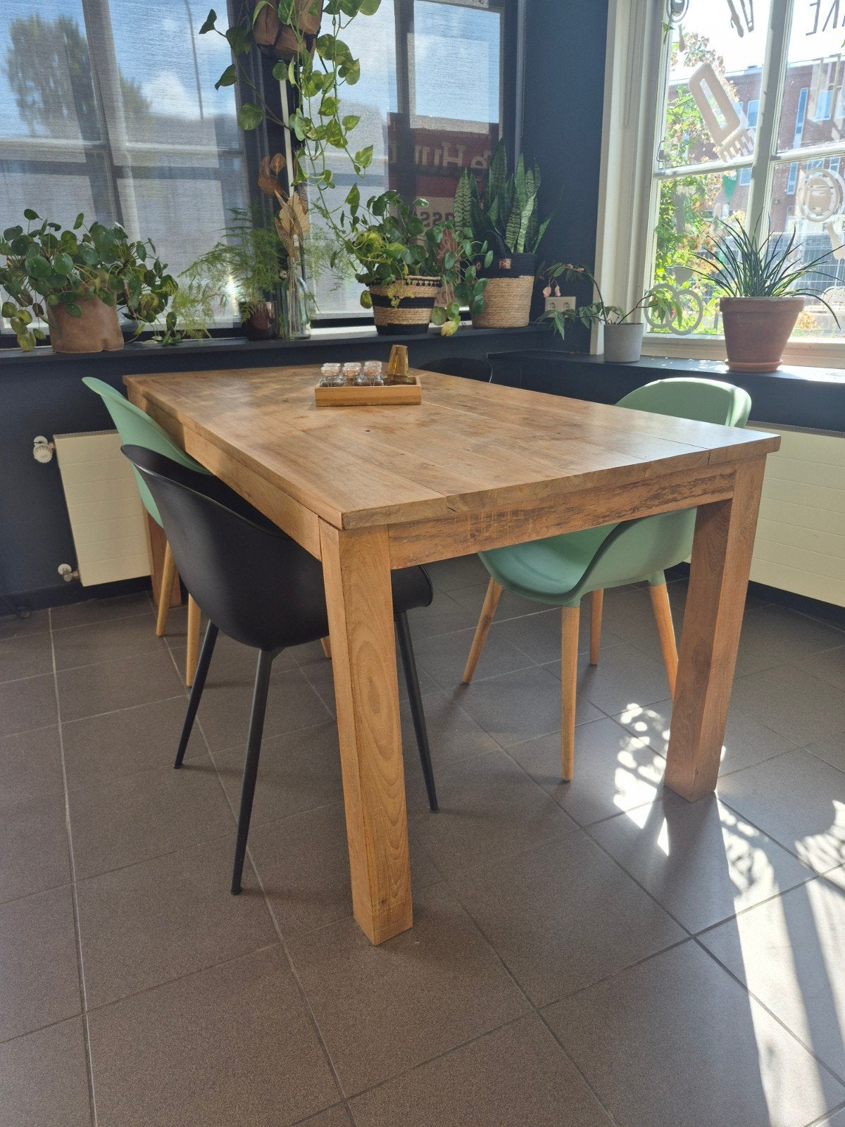 Eikenhouten eettafel 180x88,5 cm, Huis en Inrichting, Tafels | Eettafels, Ophalen, Gebruikt, Eikenhout, 50 tot 100 cm
