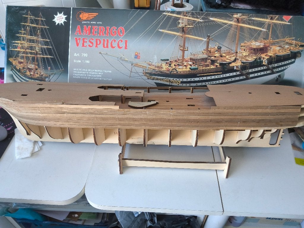 Model Americo Vespucci, Hobby en Vrije tijd, Modelbouw | Boten en Schepen, Ophalen, Zo goed als nieuw, 1:200 of kleiner, Overige merken