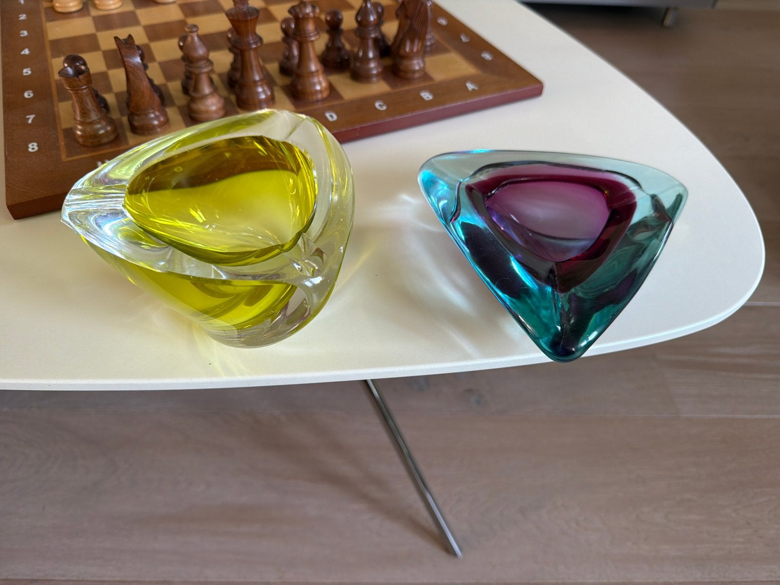 Set van 2 Murano glazen asbakken/schaaltjes vide poche, Antiek en Kunst, Antiek | Glas en Kristal, Ophalen