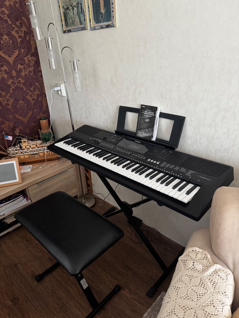 Yamaha keyboard PSR-EW410 inclusief standaard en stoel, Ophalen, 61 toetsen, Yamaha, Zo goed als nieuw