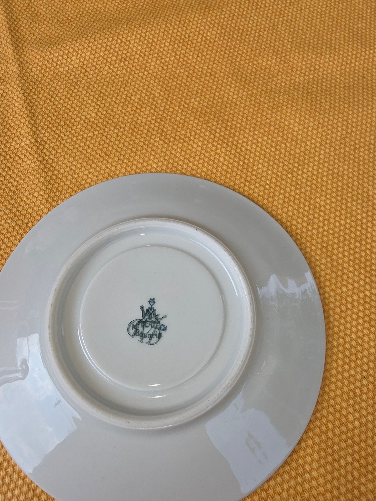 Antieke porseleinen theekop met schotel, handgeschilderd, Ophalen of Verzenden