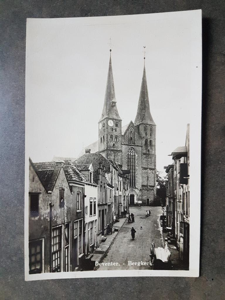 Ansichtkaart Deventer Bergkerk Reclame Dieltjens Hoogstraten, Ophalen of Verzenden, 1940 tot 1960, Ongelopen, Overijssel