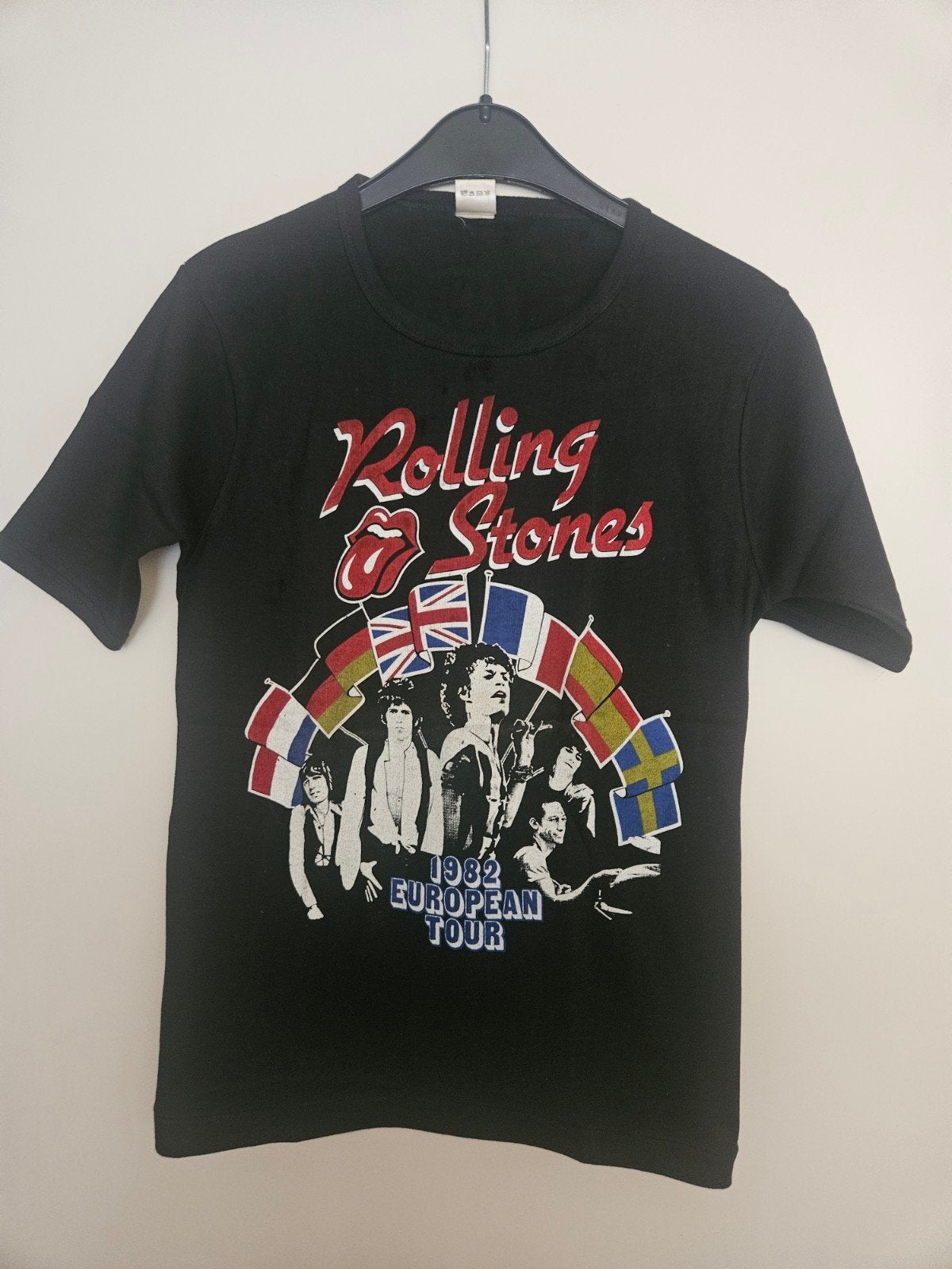 Origineel 1982 European Tour Rolling Stones, Zwart, Nieuw, Ophalen of Verzenden, Korte mouw