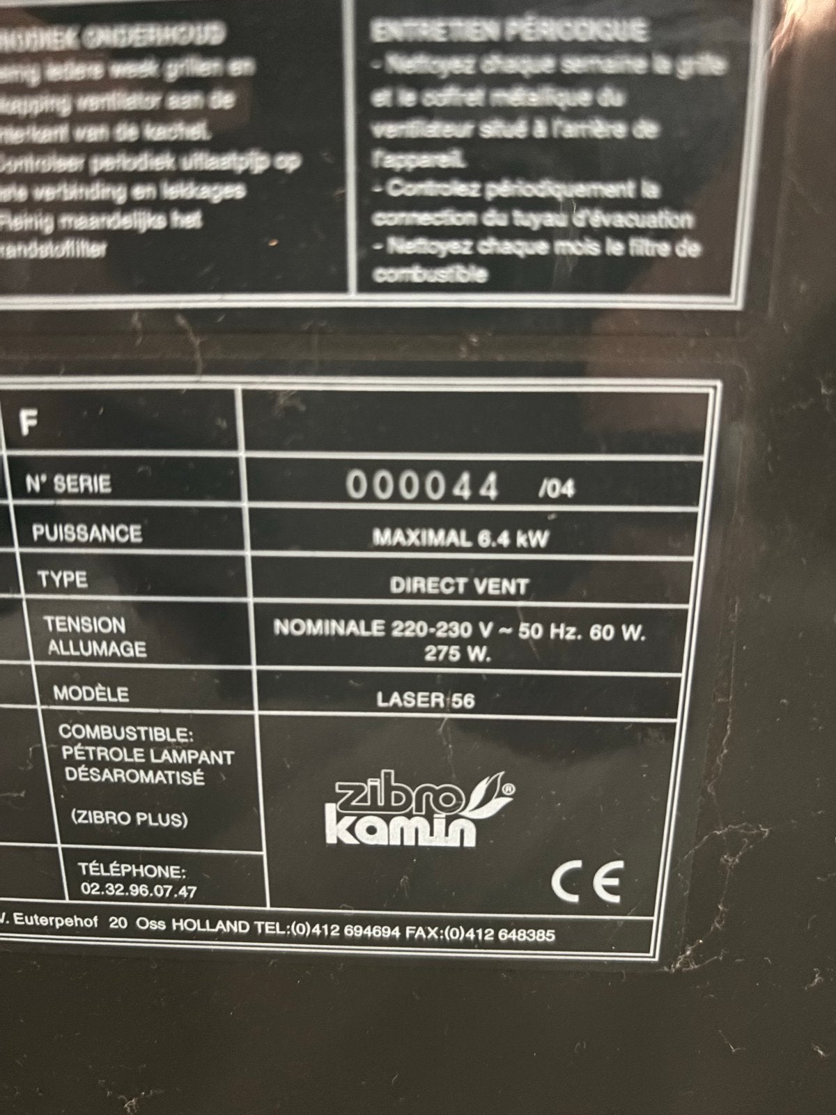 Zibro Kamin Laser 56 Petroleumkachel - 6.4 kW, Ophalen, Gebruikt, Overige brandstoffen, Petroleumkachel