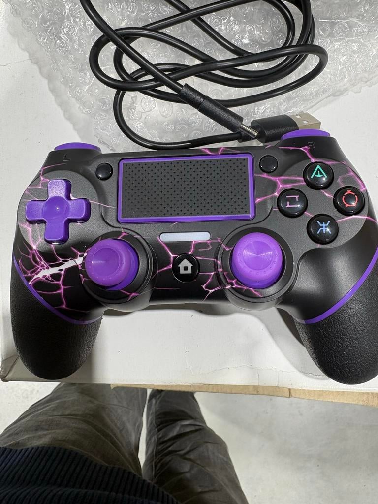 PS4 Controller - Draadloos - Zwart/Paars - Zo goed als nieuw, Verzenden, ., Nieuw, .