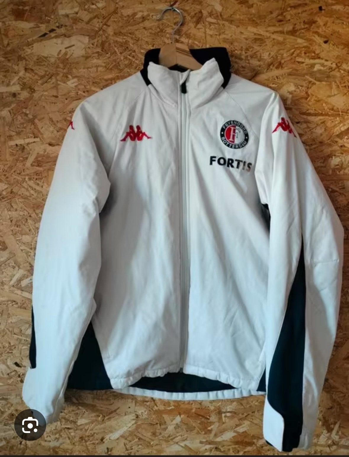 Feyenoord Kappa Fortis jas Maat S, Kleding | Heren, Maat 48/50 (M), Wit, Ophalen of Verzenden, Zo goed als nieuw