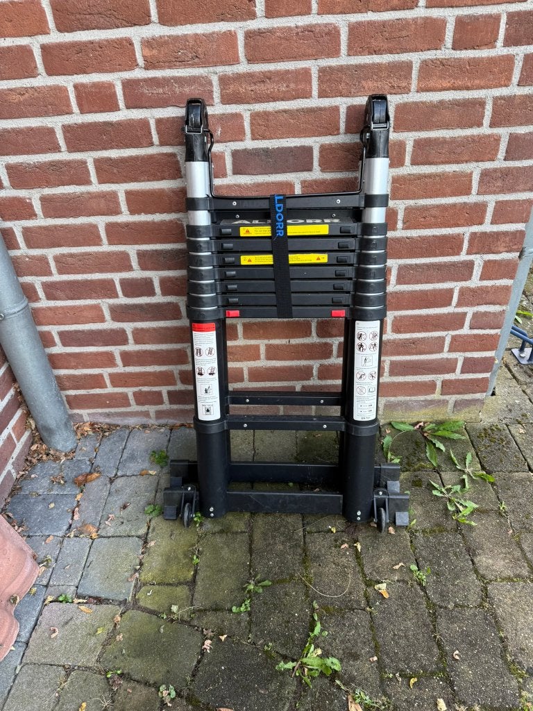 ALDORR Professional telescoop-klapladder van 5,60 meter., Doe-het-zelf en Verbouw, Ophalen, Gebruikt, Ladder, Opvouwbaar of Inschuifbaar