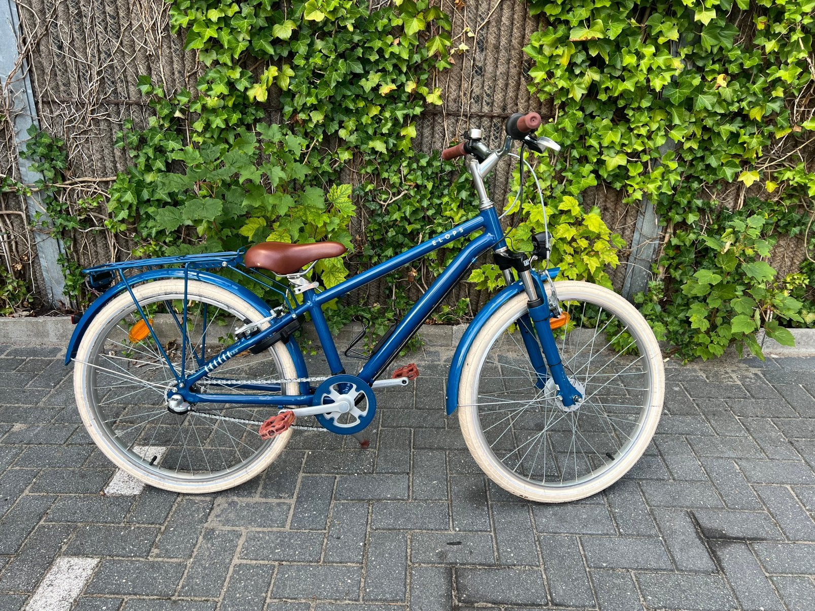 Decathlon Elops 900 Blauw Stadsfiets met AXA Slot!, Ophalen, 24 inch, Velgrem, Versnellingen