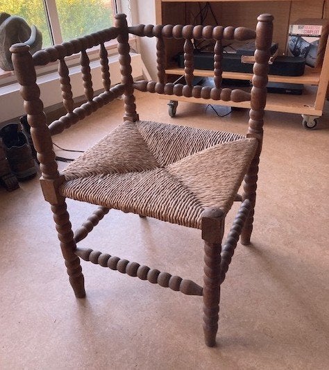 Stoeltje met raffia zitting, Antiek en Kunst, Ophalen