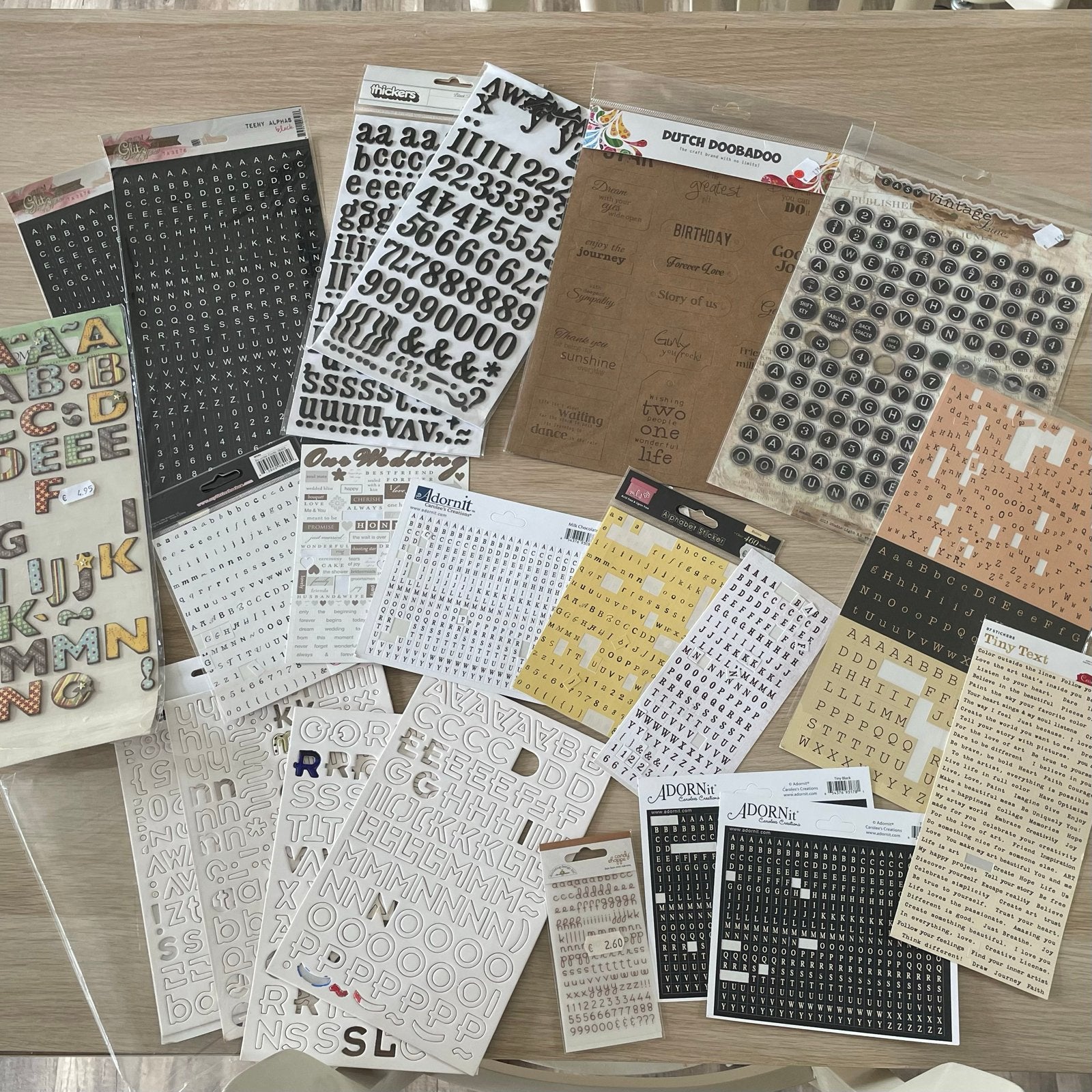 Grote collectie alfabet en cijfer stickers voor scrapbooking, Hobby en Vrije tijd, Scrapbooking, Ophalen of Verzenden, Gebruikt