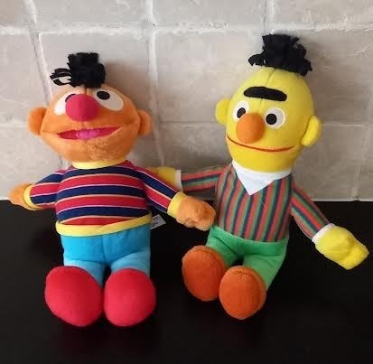 knuffel sesamstraat Bert & Ernie, Verzenden, Zo goed als nieuw, Overige typen, Wasbaar