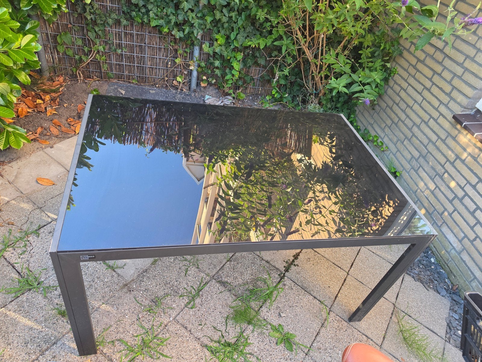 LIVARNO Home Houston Tuintafel 140x92 cm | 2 in 1 Blad, Ophalen, Gebruikt, Rechthoekig, Metaal